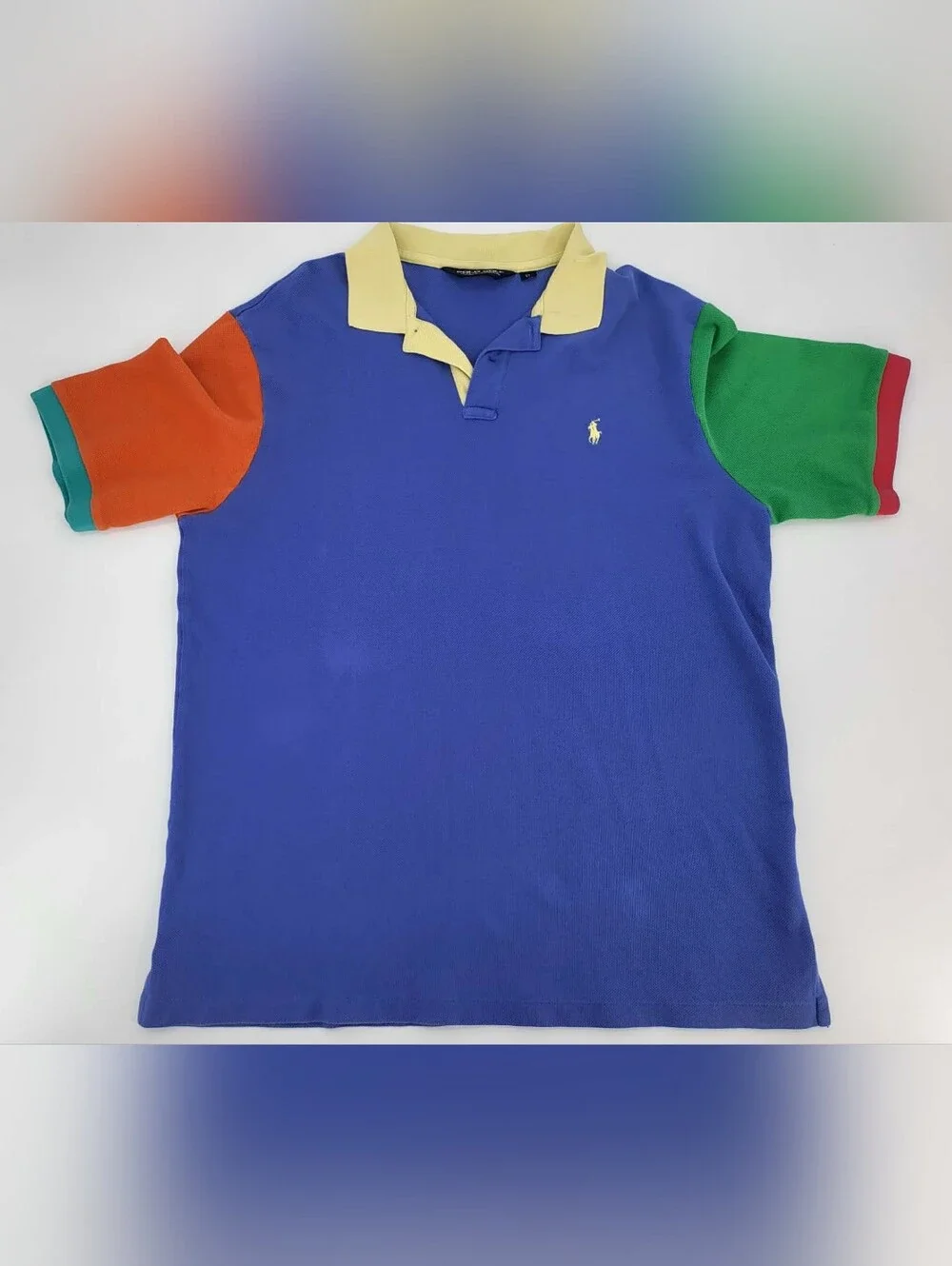 Ralph Lauren Colorblock Polo Shirt - Blue, Yellow, Green, Orange